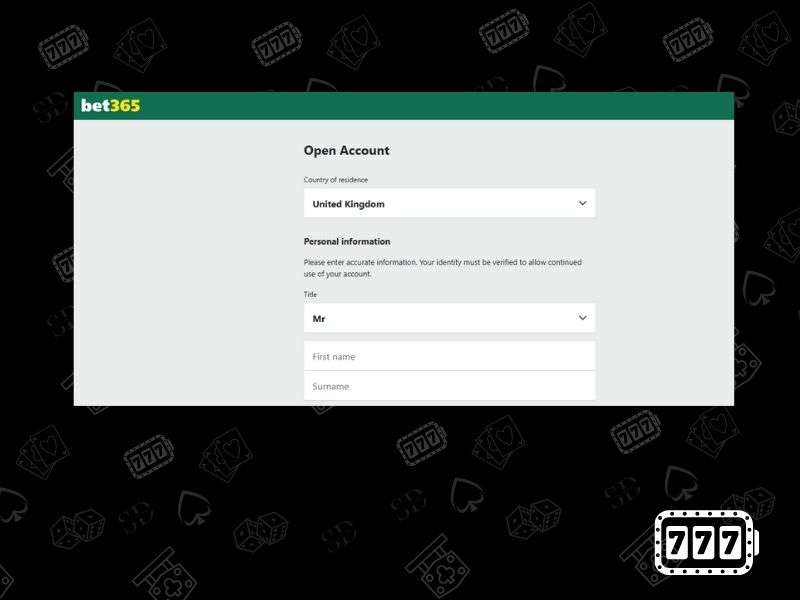 Start your account on Bet365