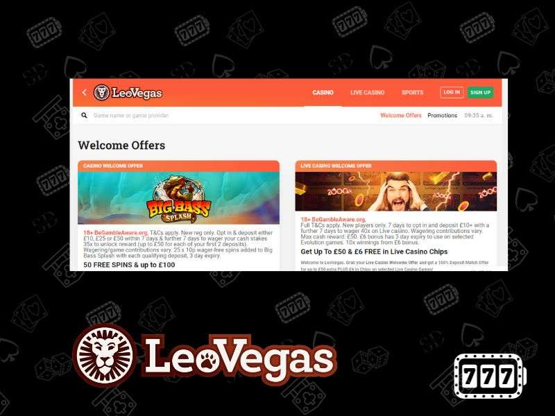 Get bonuses at Leo Vegas casino
